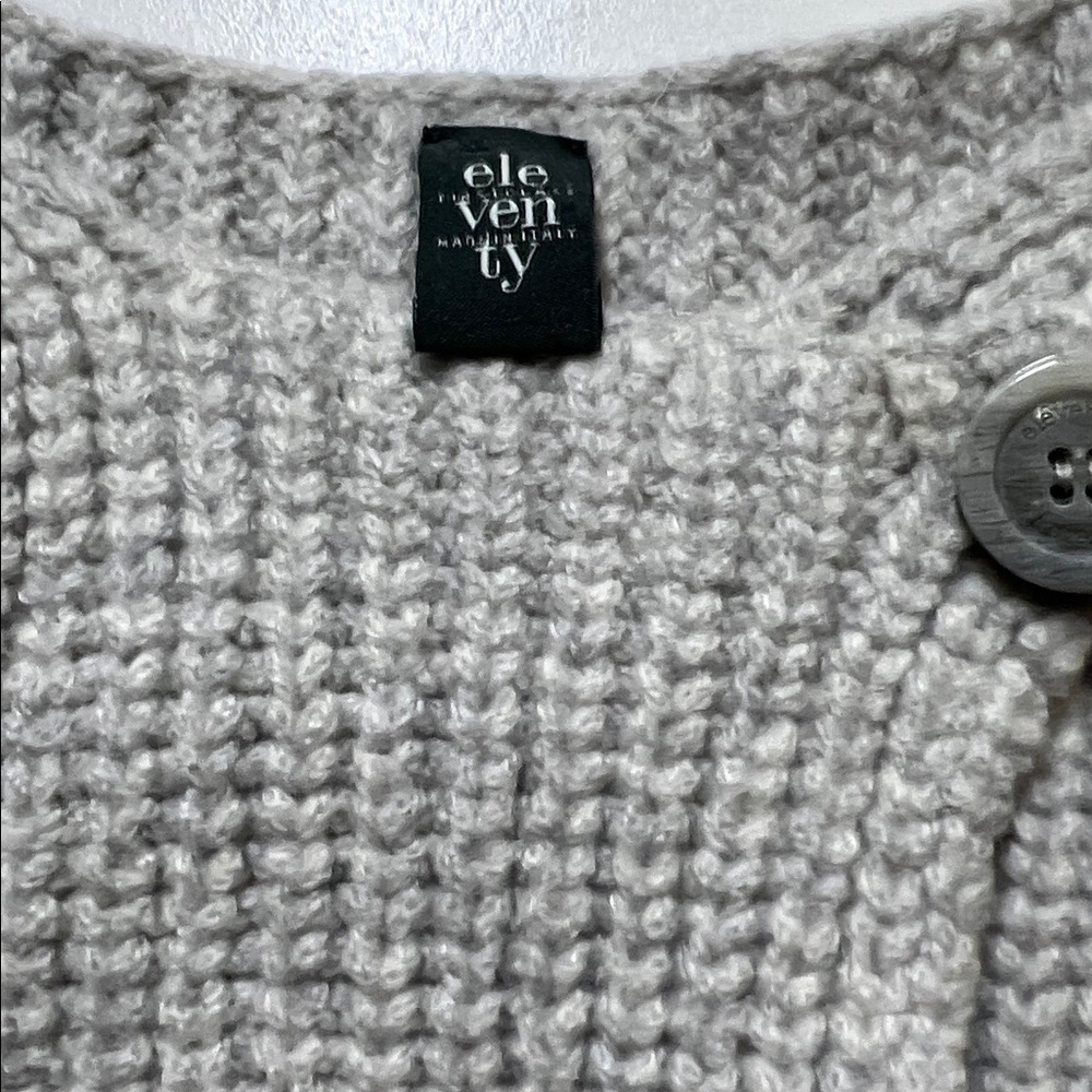 Eleventy Ribbed Knit Sweater Button Detail - Picture 4 of 6